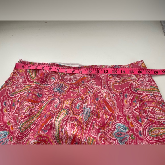 Jones New York Signature Silk Ruffle Hem Skirt Paisley Polka Dots Y2K Size 12 - Picture 5 of 7